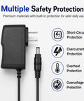 9V 1A DC Power Adapter For Digital Piano Keyboard Series With Six Point Six Foot Cord Replacement Charger safety features