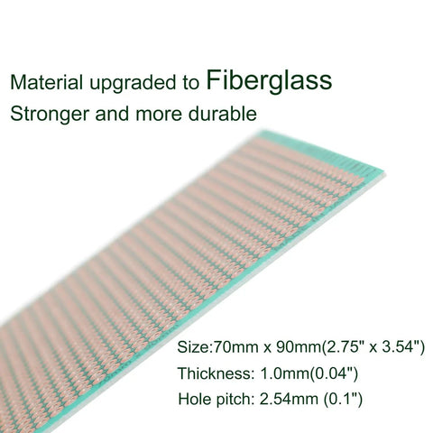 70mm By 90mm Copper Strip PCB Board With 884 Holes Perfboard For Soldering Prototyping Testing And DIY Repairs On Fiberglass Base