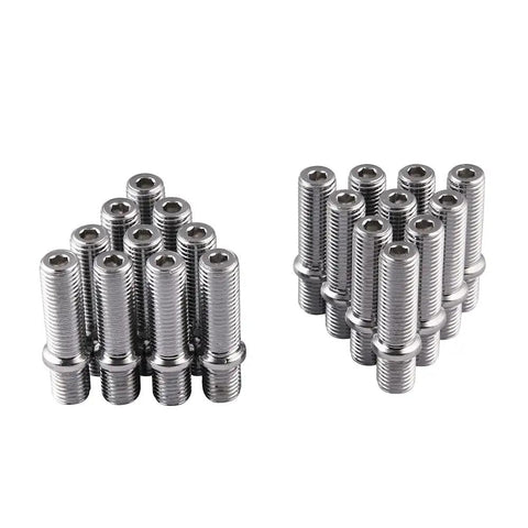 Heavy Duty 20 Pack M14x1.5 To M12x1 Extended Wheel Stud Conversion Adapter Kit With 32mm Shank And 50mm Length For Smooth Ride On Cars With 14x1 Thread Bolts, paired studs