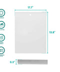 Extra Thick 18 By 14 Inch Aluminum Cookie Sheet With Hanging Hole Large Flat Baking Pan 2.7mm showing dimensions and thickness.