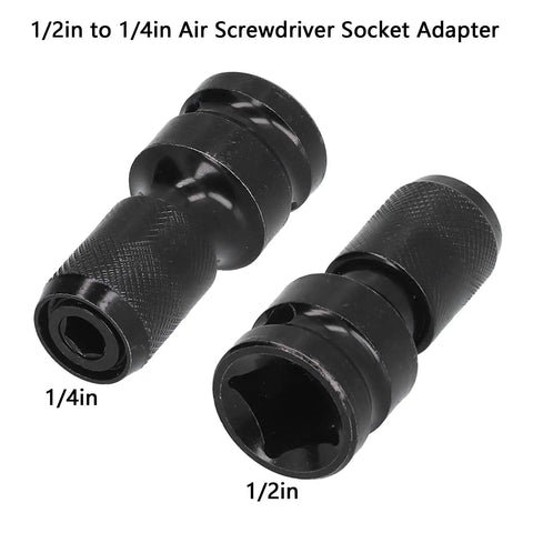 Sick 11 Piece Socket Adapter Kit With Hex Shank Square Head Connectors For Air Screwdriver And Electric Drill Made From Tough Chrome Vanadium Steel Featuring Super Self Locking Design To Stop Dropped Bits, 1/4in and 1/2in adapters