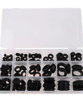 Grommet Rubber Sealing Gasket Kit 125 Piece Set In Black With Plastic Storage Box Super Elastic Assorted Seals For Hoses Faucets Cars Doors Appliances And Electrical Gear, open box