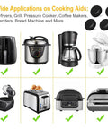 Easy Glide Kitchen Appliance Sliders 16 Pieces Self Adhesive Small Appliance Sliders That Make Moving Heavy Coffee Makers And Air Fryers A Breeze Space Saving Countertop Must Have Gadgets For Home Black with various kitchen appliances