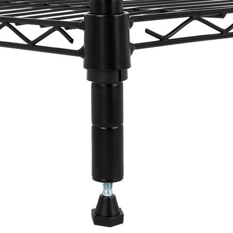 Built Tough Heavy Duty Steel Wire Shelving Rack Five Tier Adjustable Garage Organization Unit With No Sweat Assembly And 1750 Pound Weight Capacity For Tools And Kitchen Black Finish