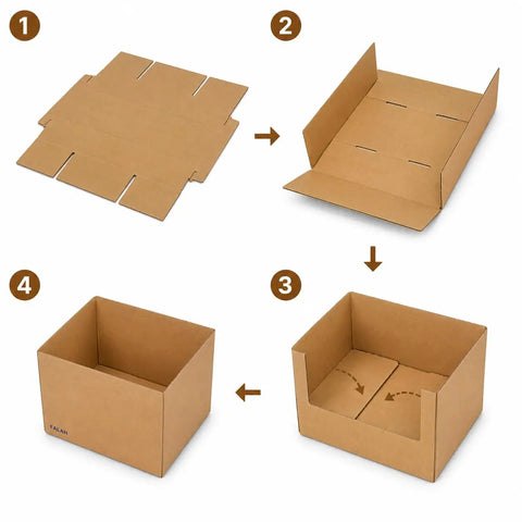 Assembly steps for 12 By 8 By 10 Inches Corrugated Cardboard Shipping Boxes 30 Pack For Packing Mailing Storage And Moving Needs Home And Business