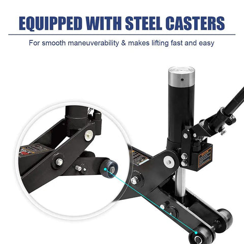 Heavy Duty Dual Mode Hydraulic Floor Jack Featuring Scissor And Post Lifts For Up To Five Ton Auto Maintenance Garage Workshop Jobs Built Tough As Nails And Shop Grade