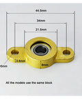 Four Pack Micro Pillow Block Bearings KFL05 10 Zinc Alloy Housing Steel Inserts Copper Pedestal For 5 10mm Bore Self Aligning High Load Bearing Wear Resistant Legit For Heavy Duty Projects Keeping Gear Running Smoothly, 5mm bore dimension