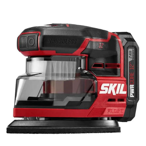 12V Brushless Detail Sander Kit With 12,000 OPM, Compact Power For Overhead And Tight Spots, Includes Transparent Dust Box