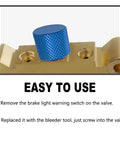 Pro Shop Grade Brake Proportioning Valve Bleeder Tool Compatible With Gm Combination Valves Pv2 Pv4 showing blue knob on valve.
