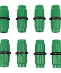 Heavy Duty Expandable Hose Repair Kit With Premium Fittings Fits 5/8 And 3/4 Inch Hoses Ultimate Fix For 25 Up To 100 Foot Leaks Stop Drips Now, eight green hose connectors