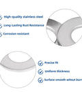 Front view of LBYNKY stainless steel flat washers, 5/8 in ID x 1-5/16 in OD, 304 (18-8) stainless, 20 pieces.