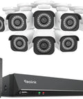4K Ultra HD Security Camera System With 8 PoE Cameras H265 Wired Surveillance Kit with 16 Channel NVR and 4TB HDD for 24/7 Recording