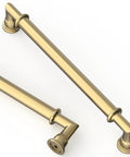 Close-up of Six Pack 10 Inch Champagne Bronze Kitchen Cabinet Pulls For Cabinets And Cupboards Heavy Duty Metal Hardware
