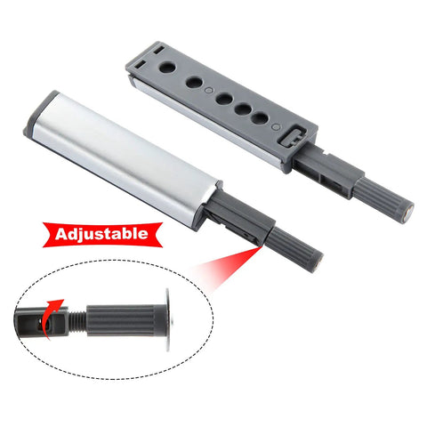 Rock Solid 20 Pack Magnetic Push Latches For Cabinet Hardware Heavy Duty Push To Open Door Latch Aluminum Alloy Pop Out Release Kitchen Drawer Gray No Fuss Setup
