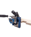 MortiseMate Loose Tenon Jig For Woodworking Easy Mortise Cutter with Auto Indexing mechanism, side view on white background