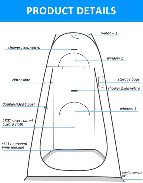 Pop Up Privacy Tent Beach Shower Tent Portable Outdoor Changing Room Shelter For Camping And Hiking Waterproof UPF40 Plus Sun Shield With Strong Steel Frame Quick Setup Lightweight Ideal For Beach Picnics And Fishing