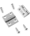 Straight Up Premium Stainless Steel Folding Butt Hinges For Cabinets with screws, silver brushed finish, 25mm by 28mm.