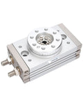 MSQB rotary pneumatic actuator, 0–180° swing, aluminum body, front view