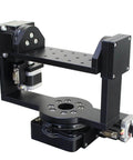 Electric Rotary Table 360 Degrees Angle Rotary Table With Hollow Index Plate And U Shaped Arm in anodized aluminum, front view