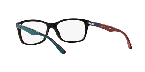 Unisex Square Prescription Eyewear Frames With Textured Black And Red Accent, Rx Ready Lenses, 53mm, Case Included, Havana Layered Color