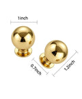 Snap Up Five Pack One Inch Unlacquered Solid Brass Cabinet Knobs Round Retro Pulls No Fuss Install For Kitchen Drawers And Closets Total Room Refresh Standout, two 1-inch brass knobs with dimensions.
