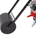 Manual Garden Seeder With Roller Seed Planter Tool Walk Behind Row Crop Planter close-up of roller and nozzle mechanism