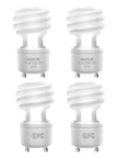 UL Listed 13W GU24 CFL Light Bulbs 2700K Warm White T2 Spiral With GU24 Base 2 Prong Energy Efficient Indoor Lighting 4 Pack