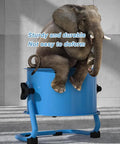Workhorse Grade 220V Industrial Floor Fan Three Speed Settings 130 Degree Oscillating Design Heavy Duty Steel Mesh Guard Includes 110V Converter For Workshop Cooling with elephant for scale