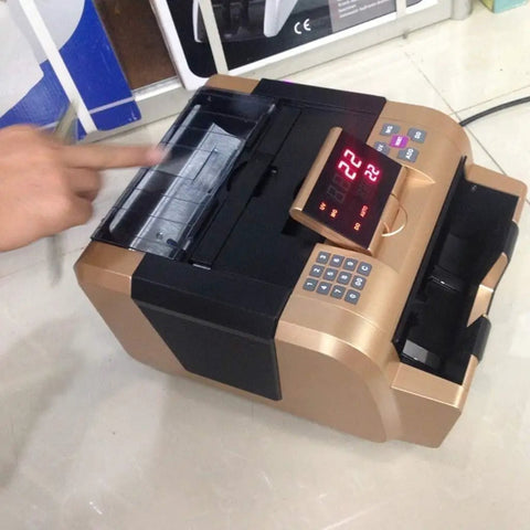 Fast Track Bill Counter With Snappy UV And Magnetic Fake Detection Slick Anti Counterfeit Alarm Heavy Duty Money Machine For Us Currency And Global Cash Big Wide Viewing Screen showing display and operation.