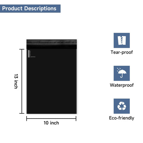 100 Large Poly Mailers 10x13 Self Sealing Shipping Bags For Small Biz Waterproof Envelopes For Clothing And Non Fragile Items Black Pack Of 100 Weatherproof Protection Against Rain And Dust