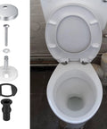 Two Pack Toilet Seat Hinge Replacement Kit With Top Fix Nuts And Quick Release Hinges For Back To Wall Fittings Easy Install