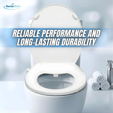 Round Bidet Toilet Seat With Adjustable Self Cleaning Nozzles, Easy Attachment Kit T Adapter And Bottle, Non Electric Bidet Seat