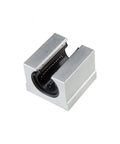 Close-up of a bearing block from the 900mm SBR16UU Linear Guide Rail Kit With 2 Rails And 4 Bearing Blocks For CNC Machines Smooth Motion No Nonsense Build With SBR20 And SBR12 Options Durable And Low Maintenance.
