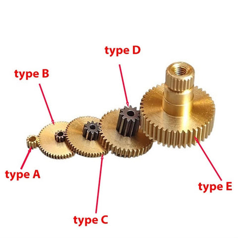 Copper gears set for RC models, including 0.35 Module 43 Tooth Copper Gear Shaft M3 Internal Screw Gearbox for precision and smooth performance.