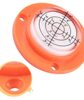 50X12mm Circular Bubble Level with orange casing and clear bubble window for precise measurements in tight spaces.