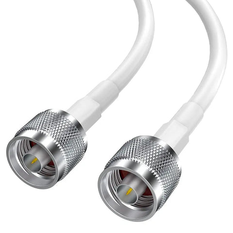 Ultra Low Loss 100ft 5D-FB Coax Cable N Male To N Male For Antenna, Cell Booster, Ham Radio, Repeater And Splitter, Double Shielded 50 Ohm RF Extension Cord For Long Runs No BS.