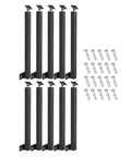 Built Like A Tank Black Iron Stair Railing Spindles Side Mount Deck Banister Posts set of 10 with adjustable brackets and hardware.