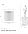 Dimensions of Glass Cloche Table Lamps Set of 2 Modern Farmhouse Accent Lights With Energy Efficient LED Bulbs. 14x13 inch shade, 26-inch lamp height.