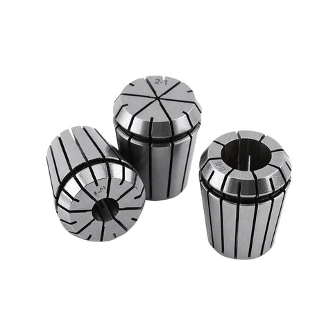 Premium 9-Piece Spring Collet Set 2-20mm For CNC Milling And Lathe With High Precision 65Mn Steel Tool Holding Chuck Kit For Engraving Machines showing three steel collets.