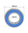 Beefy 6902-2RS Deep Groove Ball Bearings 15mm X 28mm X 7mm Double Sealed Chrome Steel With Blue Cover ABEC 3 side view