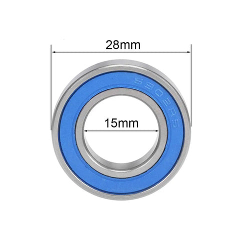 Beefy 6902-2RS Deep Groove Ball Bearings 15mm X 28mm X 7mm Double Sealed Chrome Steel With Blue Cover ABEC 3 side view