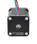 NEMA 17 bipolar stepper motor with four colored wires, black housing, 60mm frame