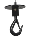 Bannon Compact Electric Cable Hoist 1100 Lb Capacity 95ft Lift, detailed view of 360 saddle hook for safe lifting.