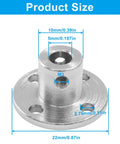 Four Pack 5mm Rigid Flange Shaft Coupling Connector Built With Badass Steel Grip for Diy Projects and Remote Control Cars Super Tough Motor Shaft Joints size diagram with measurements.