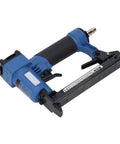 No Fuss 22 Gauge Pneumatic Brad Nailer showing ergonomic handle and jam free design for smooth furniture refurbishing.