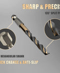 Pro Grade Hex Shank Cobalt Metric Drill Bit Set Featuring High Speed Steel Quick Change Design For Drilling Metal Wood And Aluminum Alloy Badass Durability No Sweat Setup, 135° split point design.