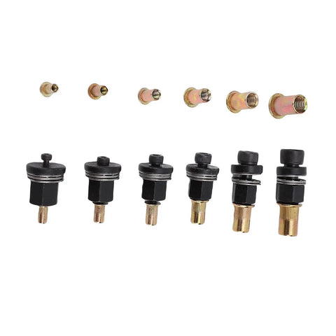 Heavy Duty Rivet Nut Tool Set M3 To M10 In Carbon Steel With Adapters And 60 Nuts, Manual Or Electric Riveting Kit adapters
