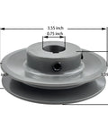 AK3534 Beefy Cast Iron Pulley One Groove Motor Pulley For V Belts A 3L 4L Three Quarter Inch Bore And 3.55 Inch Outer Diameter