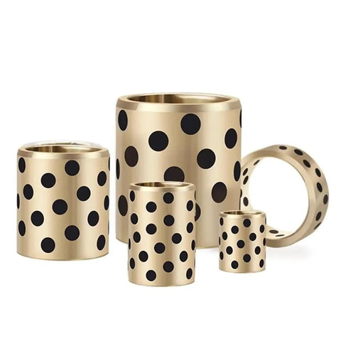 Built Tough Brass Graphite Flange Bearing Sleeve Bushing For Rock Solid Support And Slick Low Friction Movement Plus No Fuss Self Lubricating Copper Alloy Core Measuring 63 Millimeter Bore And 75 Millimeter Outer Diameter