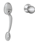 Plymouth Orbit Knob Front Entry Handleset Lower Half Satin Chrome For 1-5/8 To 1-3/8 Inch Exterior Doors, shown front view.